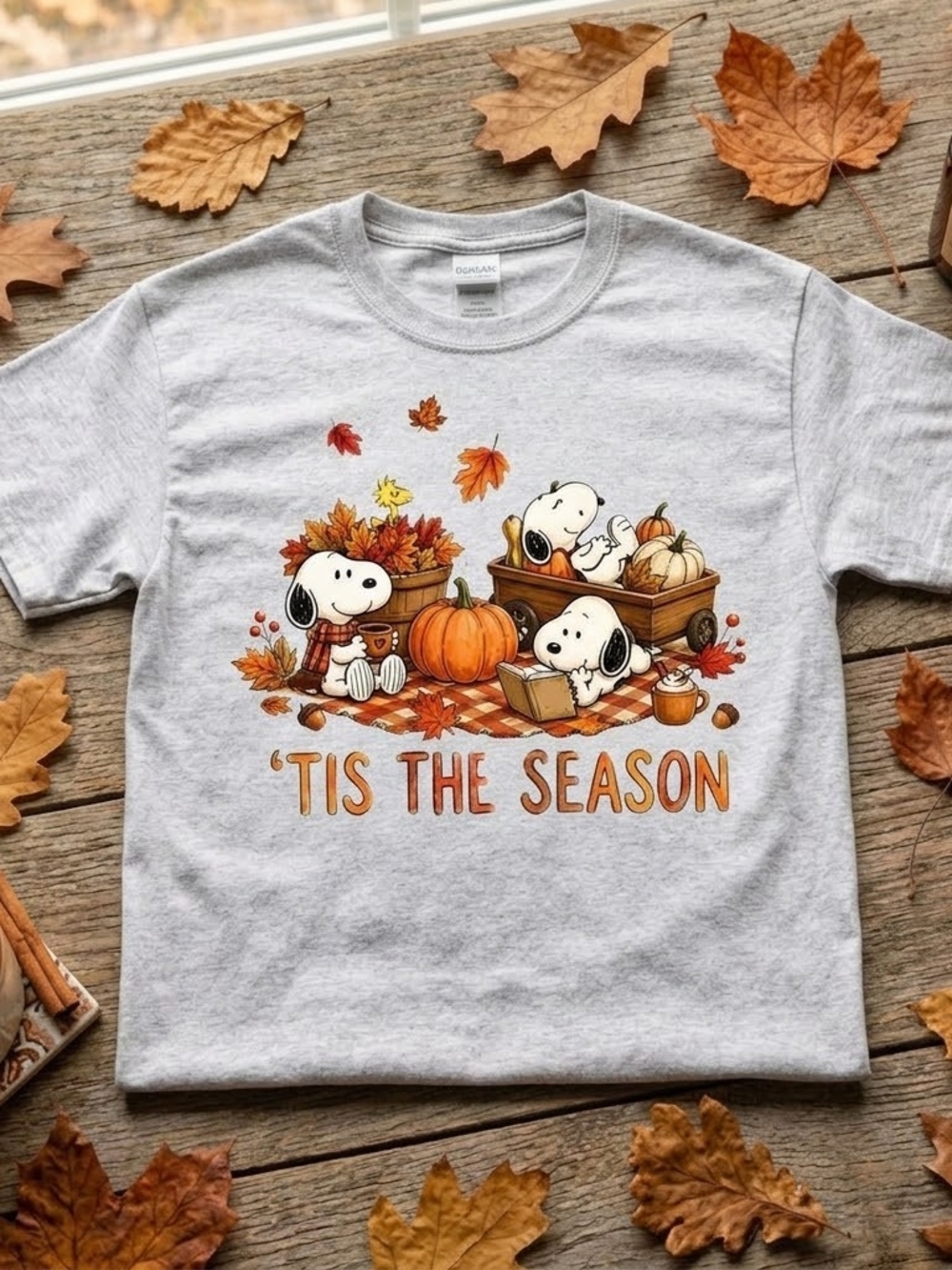 Womens 'Tis The Season Snoopy Graphic Tee Fall Trendy